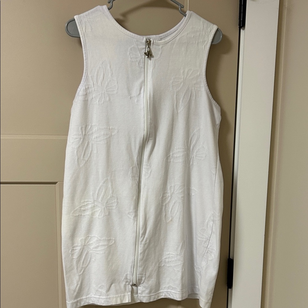 White Sleeveless Zip-Up Coverup